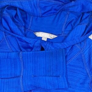 Athleta Blue Striped Full Zip Hoodie Thumbholes Athletic Jacket Women's Size S